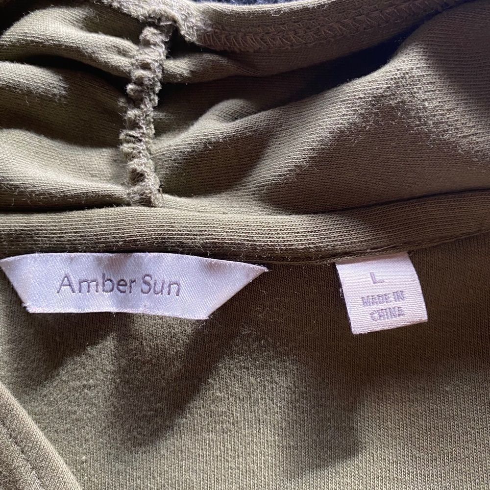 🆕💼Amber Sun Drape Front Olive Green Cardigan - Picture 8 of 8